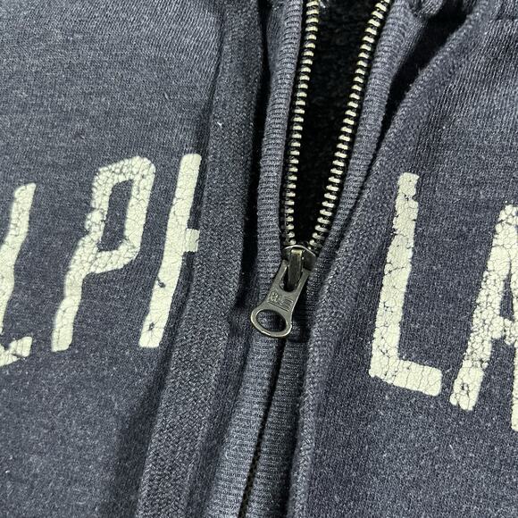 Polo Ralph Lauren Hoodie Mens XL Full Zip Sweatshirt Spell Out Vintage Y2K 67 - Picture 11 of 16